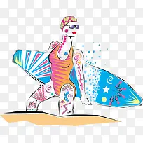 夏日海滩运动插图-空若网 夏日海滩运动插图-空若网