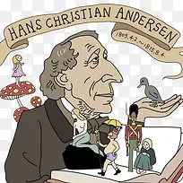 安徒生画像矢量图-空若网 安徒生画像矢量图-空若网
