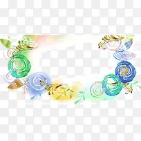 手绘水彩画抽象边框-空若网 手绘水彩画抽象边框-空若网