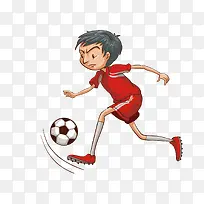矢量卡通男孩踢足球-空若网 矢量卡通男孩踢足球-空若网