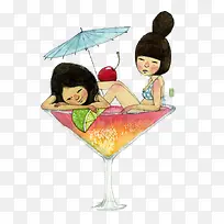 �ֻ���Ů��֭�廭-������