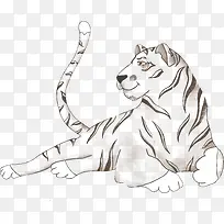 手绘卡通老虎-空若网 手绘卡通老虎-空若网