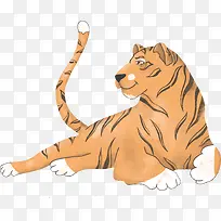 手绘卡通老虎-空若网 手绘卡通老虎-空若网