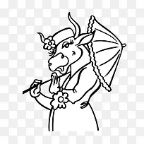 手绘 动物 卡通 牛大嫂-空若网 手绘 动物 卡通 牛大嫂-空若网