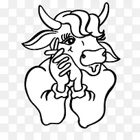 手绘 动物 牛 卡通 哀愁-空若网 手绘 动物 牛 卡通 哀愁-空若网