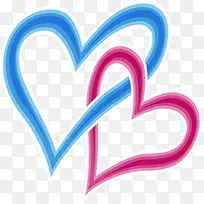 蓝粉色爱心相连标签-空若网 蓝粉色爱心相连标签-空若网