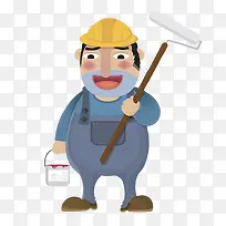 卡通可爱装修工人-空若网 卡通可爱装修工人-空若网