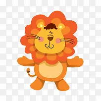 橙色圆弧狮子元素-空若网 橙色圆弧狮子元素-空若网