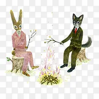 卡通烤火取暖-空若网 卡通烤火取暖-空若网