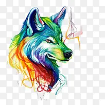 水彩画狼-空若网 水彩画狼-空若网