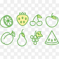 绿色线条水果-空若网 绿色线条水果-空若网