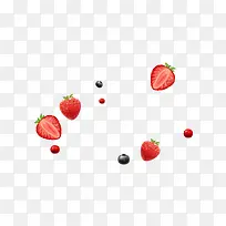 草莓漂浮素材-空若网 草莓漂浮素材-空若网