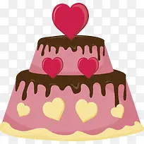 粉红爱心双层蛋糕-空若网 粉红爱心双层蛋糕-空若网