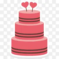 双层爱心蛋糕矢量图-空若网 双层爱心蛋糕矢量图-空若网