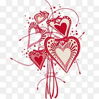 精美线描爱心矢量素材-空若网 精美线描爱心矢量素材-空若网