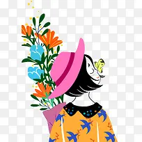 矢量插画女孩-空若网 矢量插画女孩-空若网