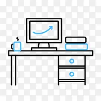 矢量卡通扁平化办公电脑图标免抠-空若网 矢量卡通扁平化办公电脑图标免抠-空若网