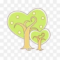 卡通心形树-空若网 卡通心形树-空若网