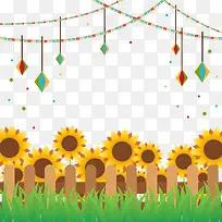 矢量手绘卡通向日葵-空若网 矢量手绘卡通向日葵-空若网