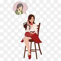 彩色扁平化打电话元素-空若网 彩色扁平化打电话元素-空若网