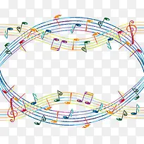 彩色飘扬的五线谱-空若网 彩色飘扬的五线谱-空若网