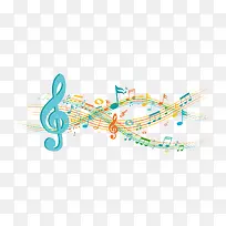 蓝色清新音符设计元素-空若网 蓝色清新音符设计元素-空若网