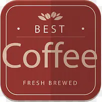 矢量棕红色咖啡标签-空若网 矢量棕红色咖啡标签-空若网