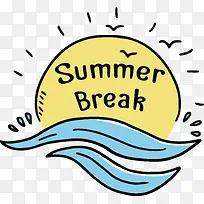 创意卡通手绘海浪标签-空若网 创意卡通手绘海浪标签-空若网