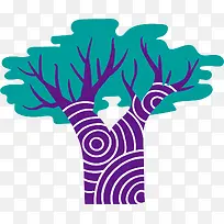 绿色树叶卡通猴面包树-空若网 绿色树叶卡通猴面包树-空若网