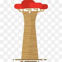 弧形卡通矢量面包树-空若网 弧形卡通矢量面包树-空若网