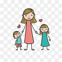 卡通爱心大人和小孩矢量-空若网 卡通爱心大人和小孩矢量-空若网