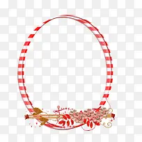 红色格子椭圆形边框-空若网 红色格子椭圆形边框-空若网