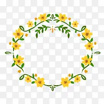 黄色花朵植物花朵花边框矢量素材-空若网 黄色花朵植物花朵花边框矢量素材-空若网