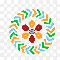 6叶花徽章素材-空若网 6叶花徽章素材-空若网