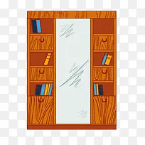 矢量手绘木书柜素材-空若网 矢量手绘木书柜素材-空若网