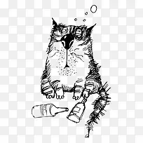 手绘猫咪素材-空若网 手绘猫咪素材-空若网