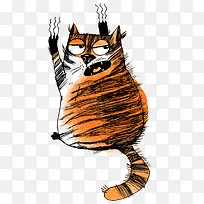 手绘彩色小猫-空若网 手绘彩色小猫-空若网