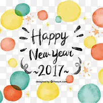 矢量水彩和2017字体设计-空若网 矢量水彩和2017字体设计-空若网