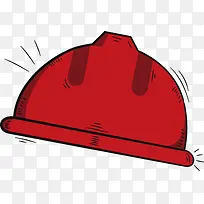 红色手绘安全帽-空若网 红色手绘安全帽-空若网