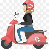 戴安全帽骑摩托的女孩-空若网 戴安全帽骑摩托的女孩-空若网