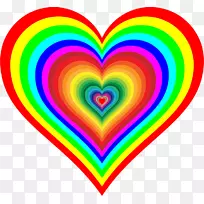 彩虹心色剪贴画-心水彩-空若网 彩虹心色剪贴画-心水彩-空若网