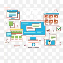 矢量扁平化电脑办公元素-空若网 矢量扁平化电脑办公元素-空若网