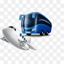 飞机大巴车PNG矢量素材-空若网 飞机大巴车PNG矢量素材-空若网