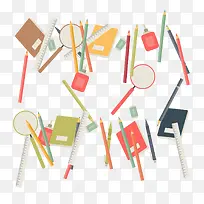 扁平化文具矢量图-空若网 扁平化文具矢量图-空若网