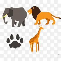 非洲大草原矢量动物素材狮子大象-空若网 非洲大草原矢量动物素材狮子大象-空若网