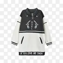 连帽黑白卫衣-空若网 连帽黑白卫衣-空若网