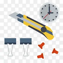 刀子夹子办公工具PNG矢量素材-空若网 刀子夹子办公工具PNG矢量素材-空若网