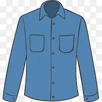 蓝色男士上衣服装矢量图-空若网 蓝色男士上衣服装矢量图-空若网