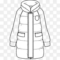 手绘女士外套png图-空若网 手绘女士外套png图-空若网
