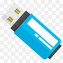 矢量扁平化蓝色U盘-空若网 矢量扁平化蓝色U盘-空若网